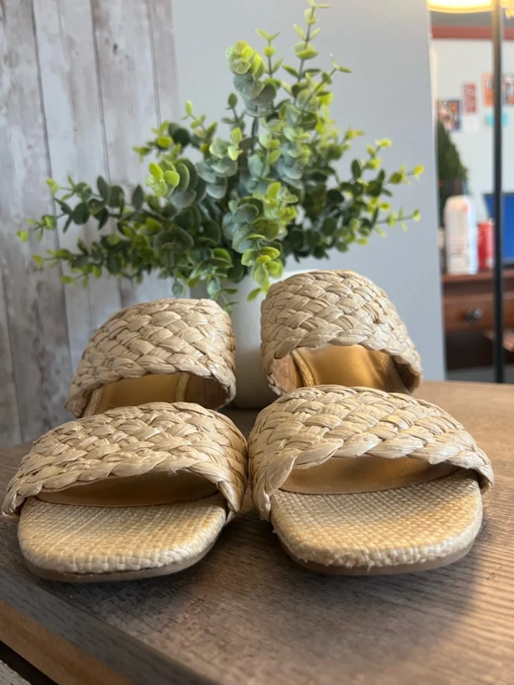 DV by Dolce Vita Stacey Braided Slide Sandals Raffia Coastal Preppy Resort 6.5 - Picture 4 of 4